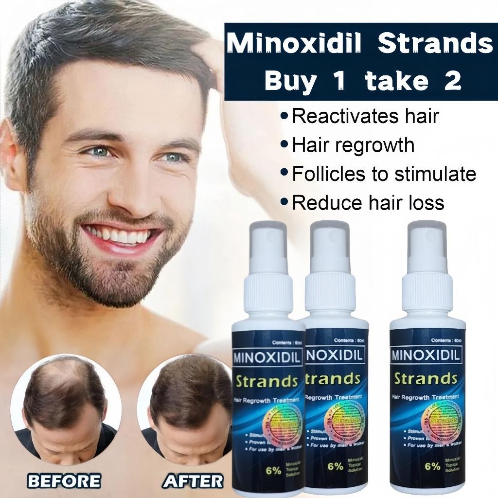 FreeShipping BUY 1 TAKE 2 Minoxidil Strands 6% Minoxidil Topical Solution Hair Grower beard Grower