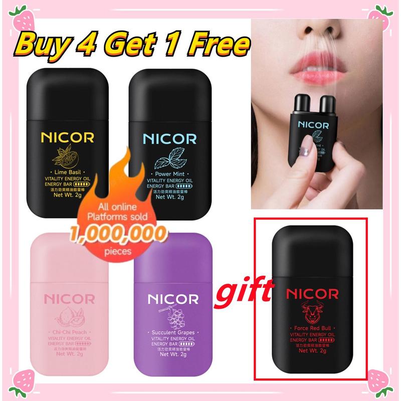 FreeShipping [Buy 4 Get 1 Free 5Pcs] Set Genuine Nicor Double-hole Refreshing Box Essential Oil Nasal Inhaler For Congestion Relief Relaxation